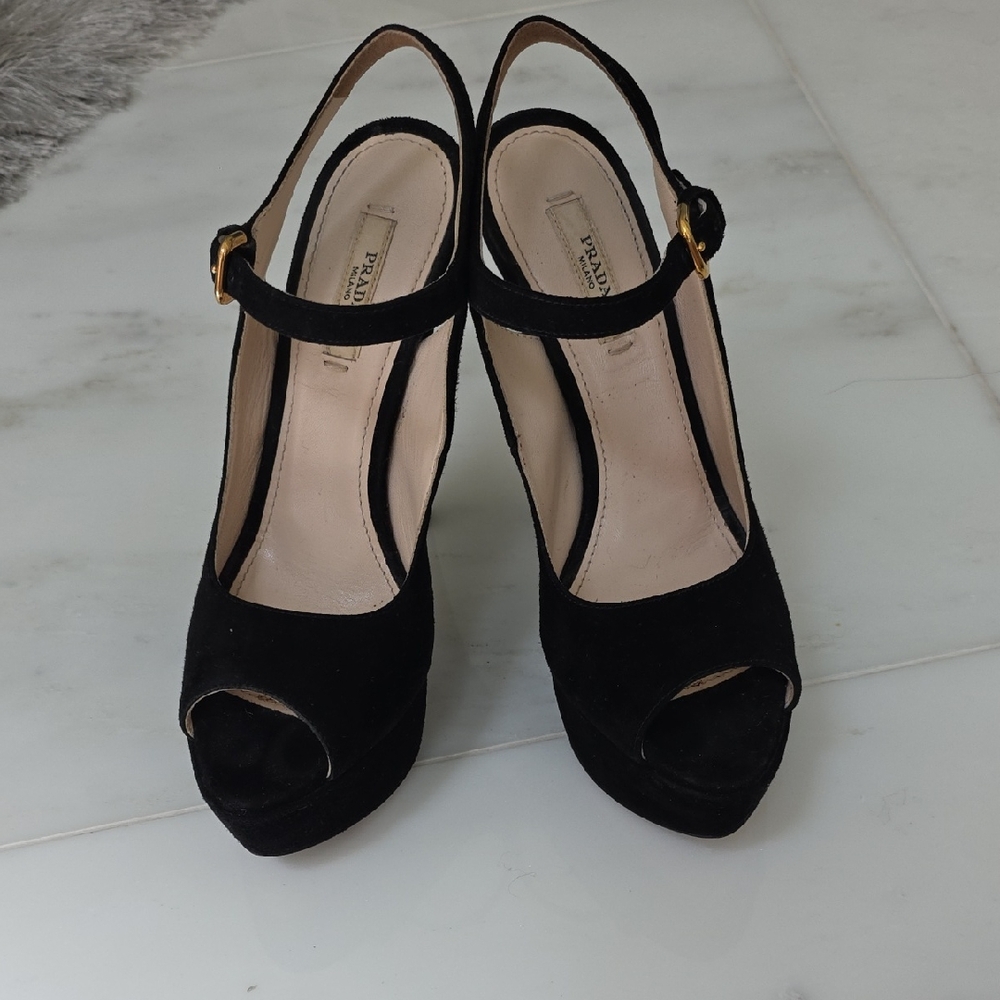Prada Elegant Black Platform Heels